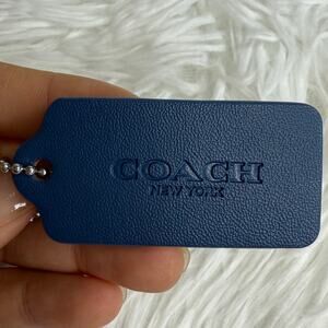2" COACH Blue Fob Bag Charm Hang tag Hangtag